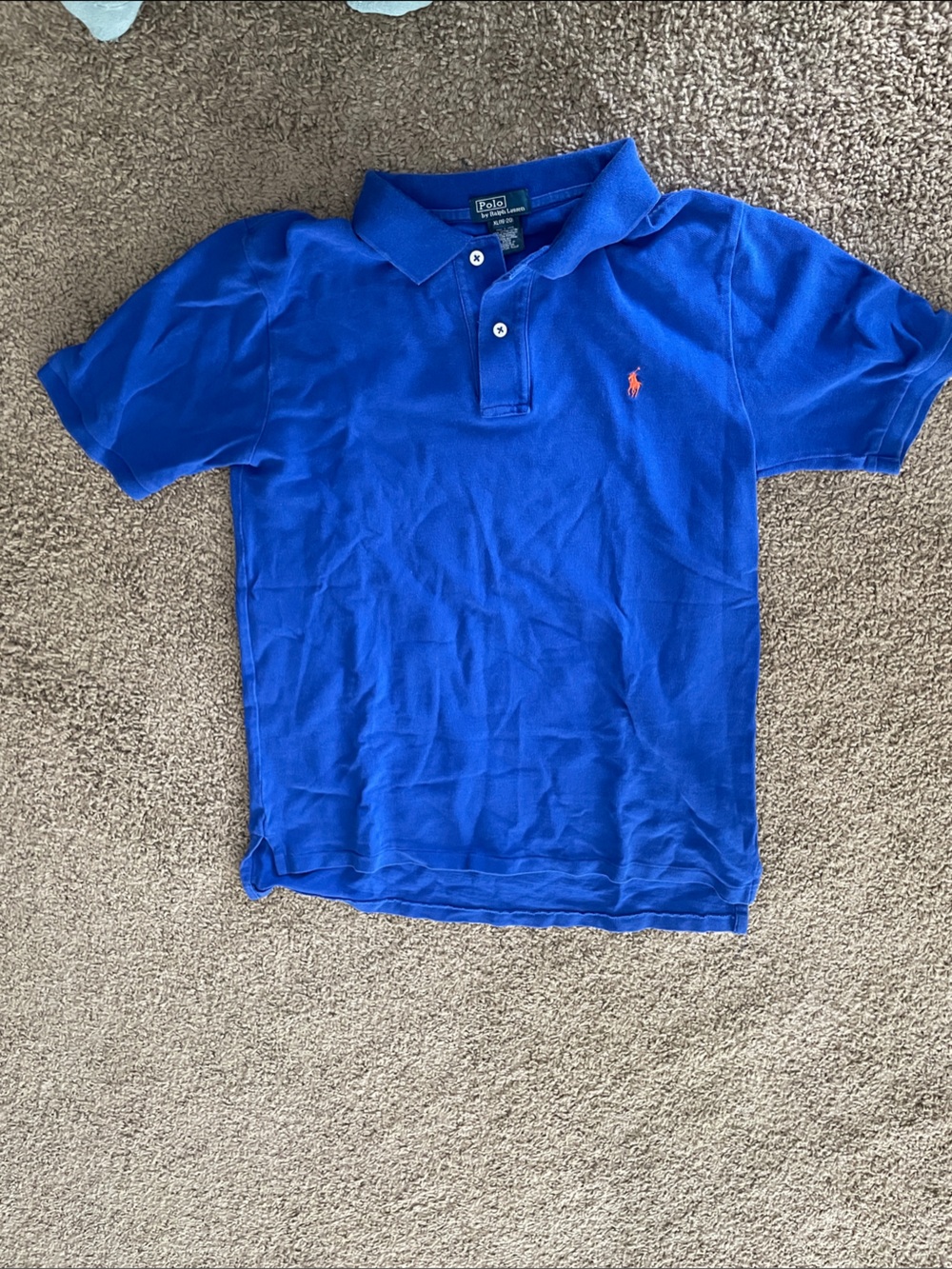 Ralph Lauren Royal Blue Polo with Orange Pony (Boys)